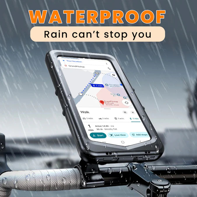 GrandPitstop Handlebar Mount Fully Waterproof Bike / Motorcycle / Scooter Mobile Phone Holder Mount without charger