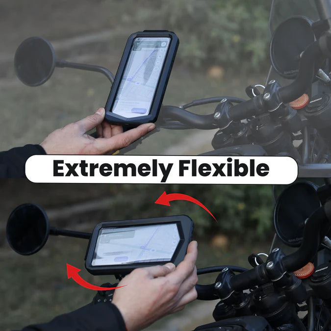 GrandPitstop Handlebar Mount Fully Waterproof Bike / Motorcycle / Scooter Mobile Phone Holder Mount without charger