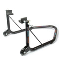 Non-Dismantlable Rear Paddock Stand With Skate Wheels (upto 350 kg) - Black