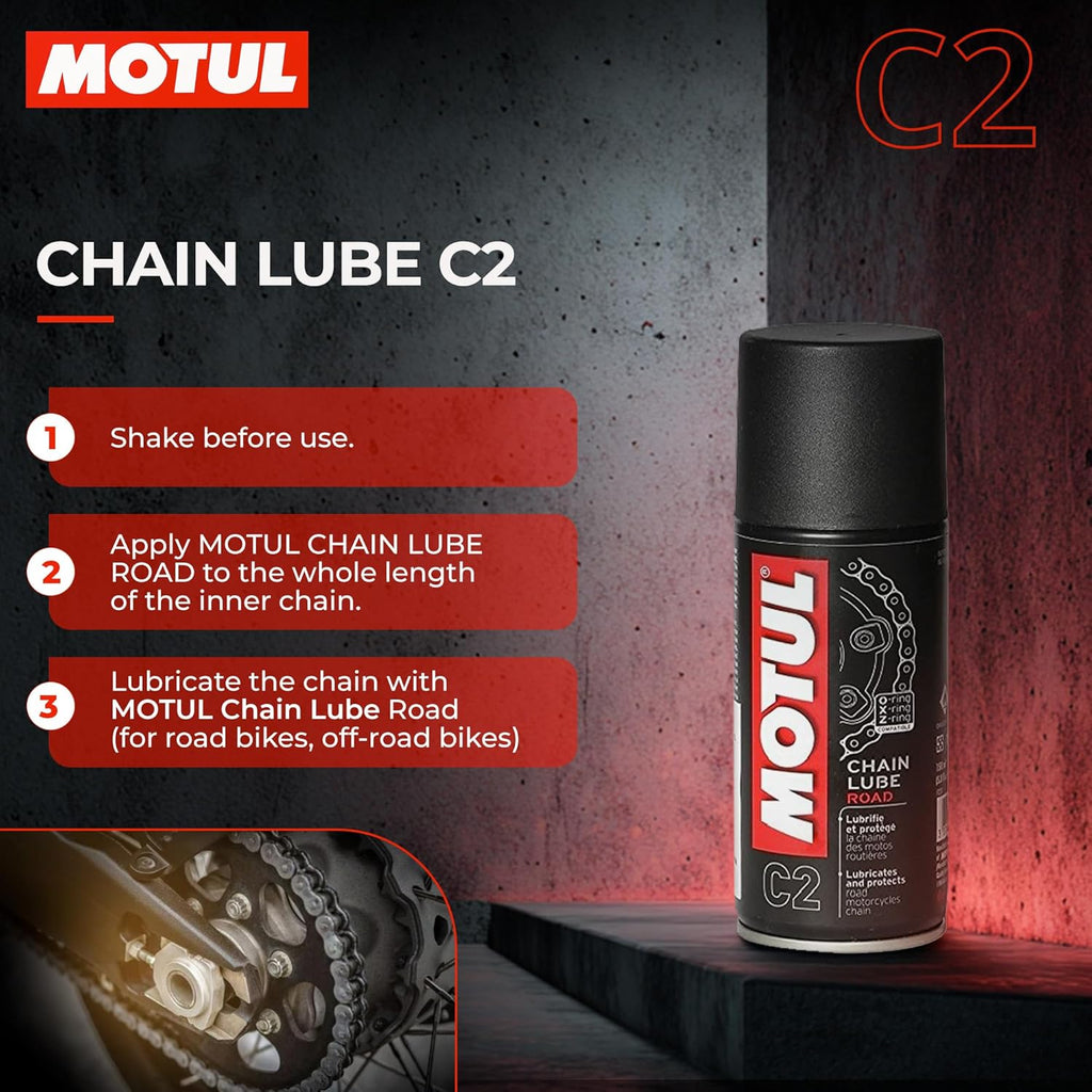 Motul Chain Clean (C1) and Chain Lube (C2) Kit - 150 ml each